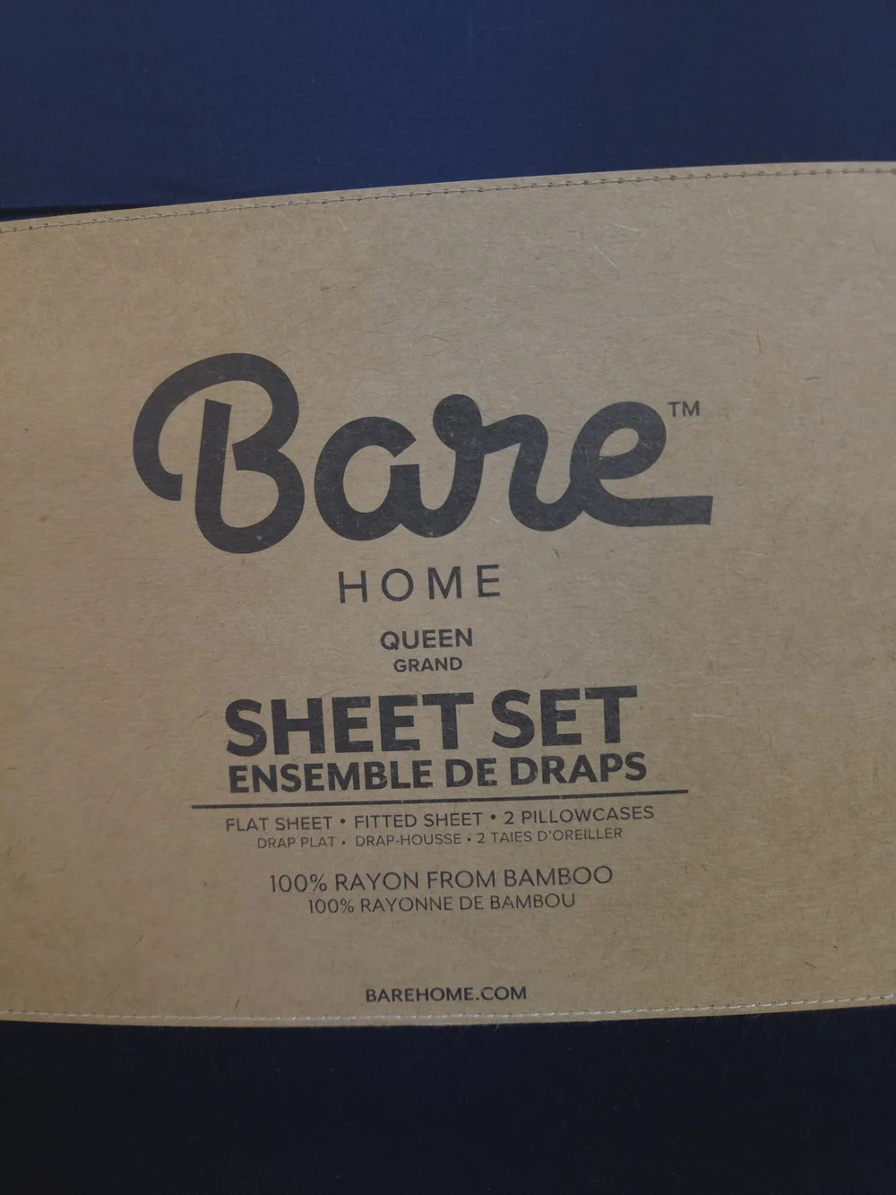 Bare Home Navy 100% Rayon Bamboo Sheet Set - Soft Home Bedding